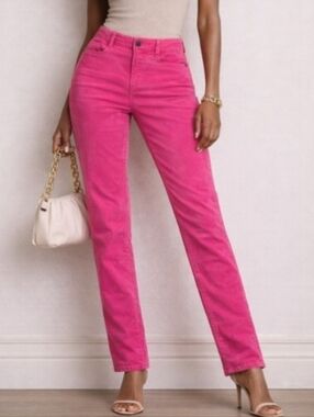 Talbots Pink Corduroy Pants Simply Straight Leg  Size 16 NWT